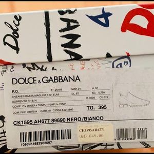 new size 39.5 black & white dolce shoes authentic